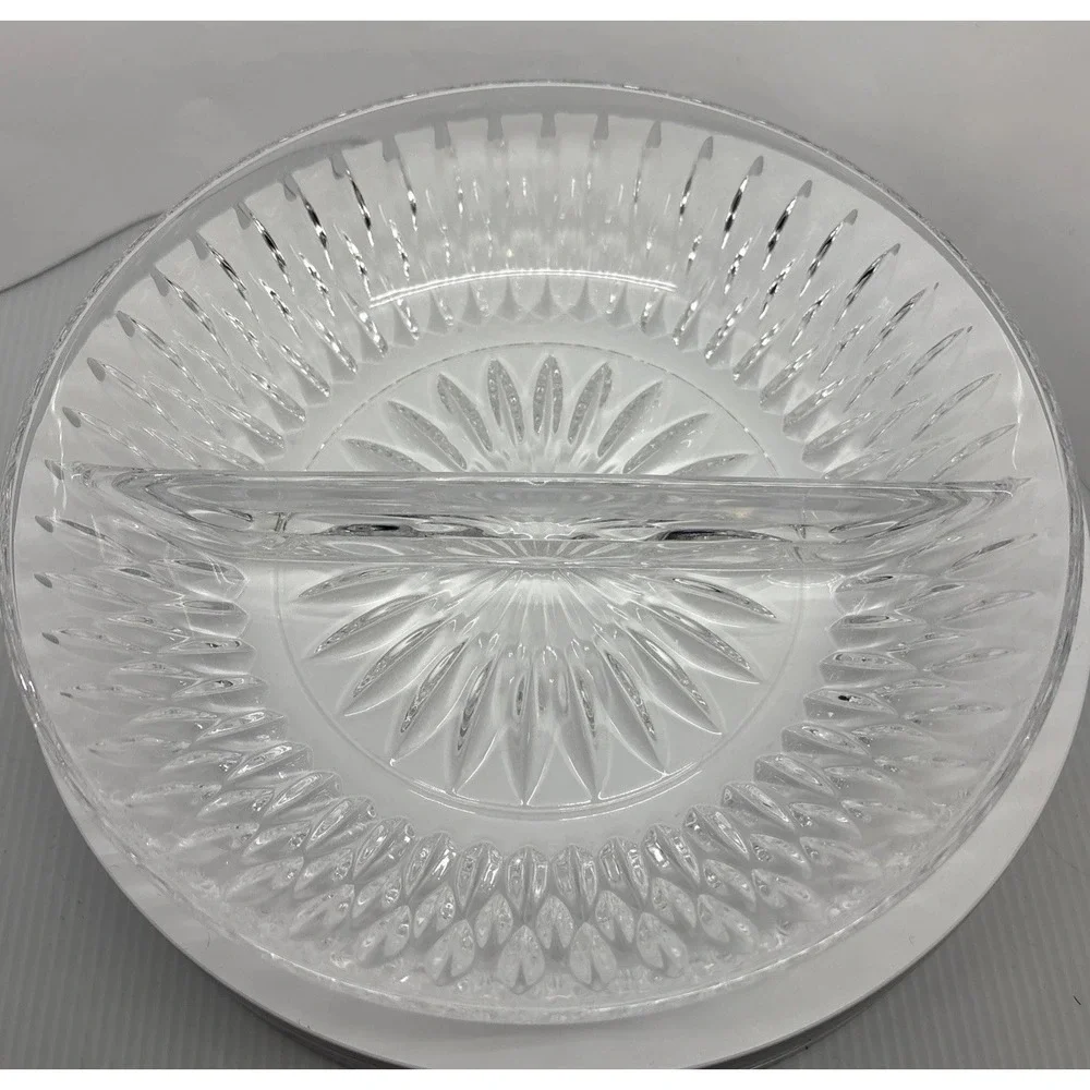 Princess House Highlights Crystal Divided Serving Dish Brilliant Cut‎ Crystal